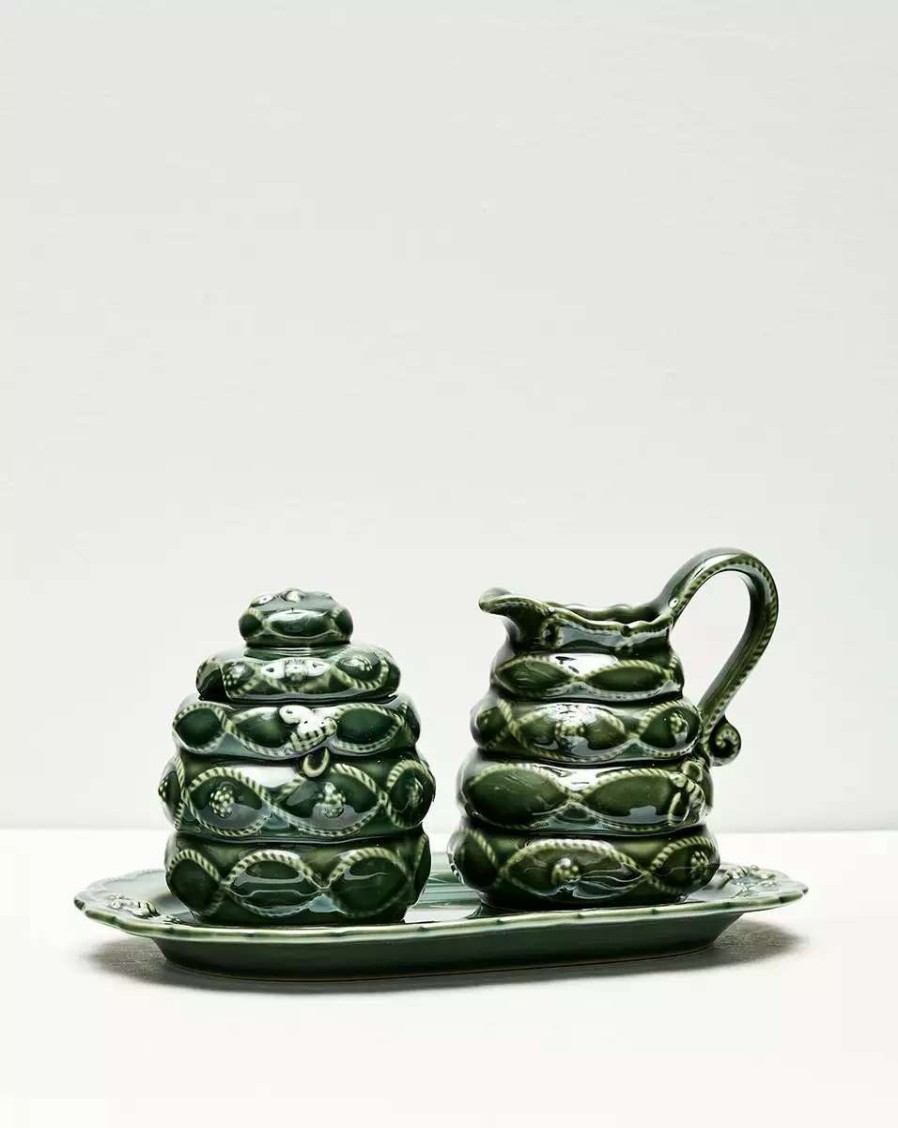 Home & Accessories * | Veronica Beard Jardins Du Monde Creamer/Sugar Set Green