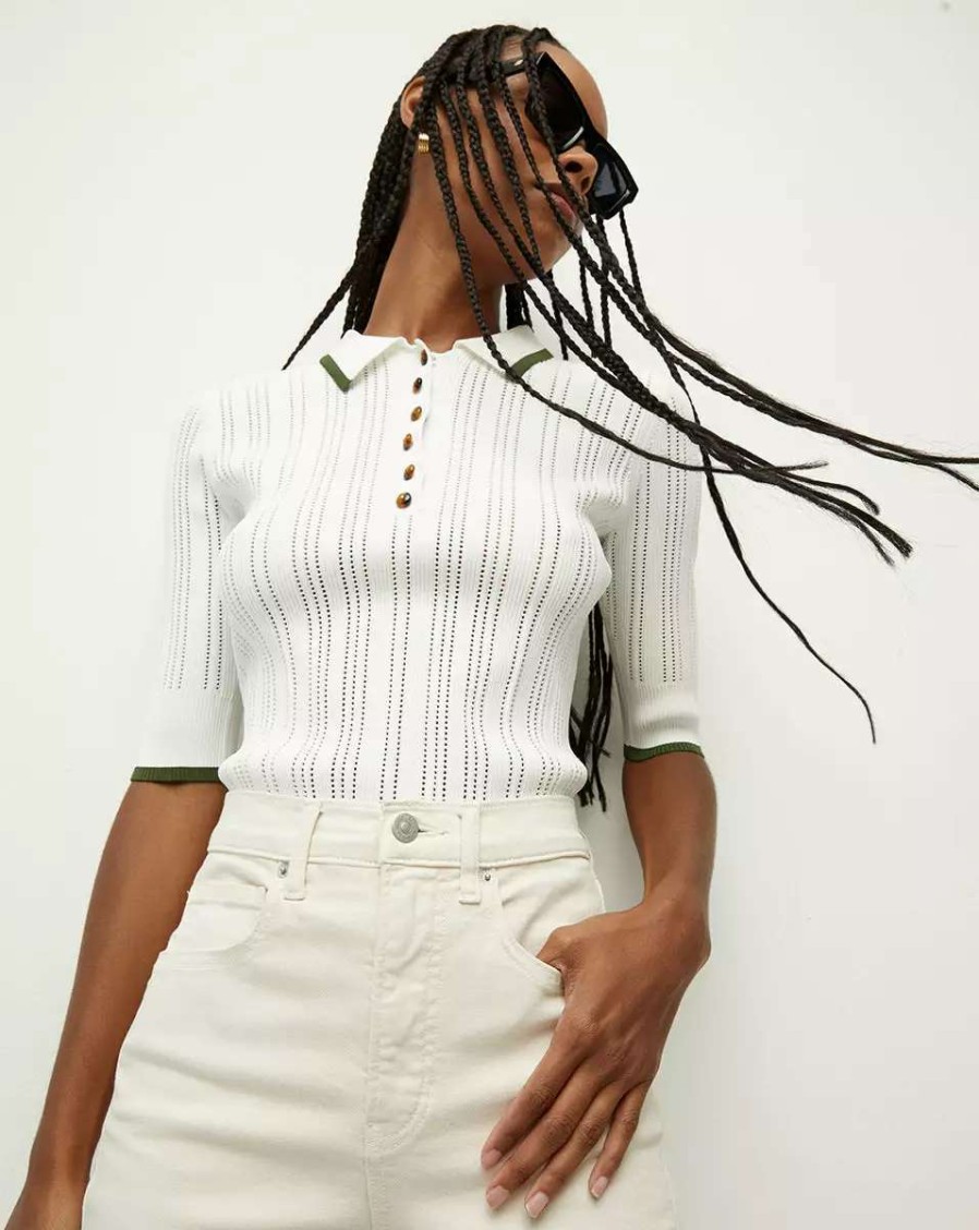 Clothing * | Veronica Beard Soza Polo Top