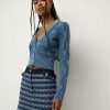 Clothing * | Veronica Beard Mirembe Cardigan Blue