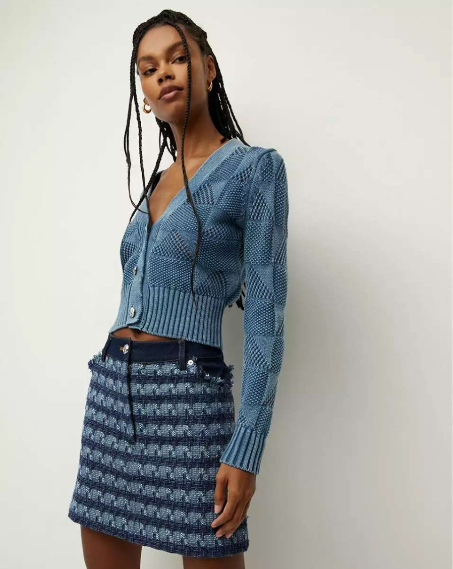 Clothing * | Veronica Beard Mirembe Cardigan Blue