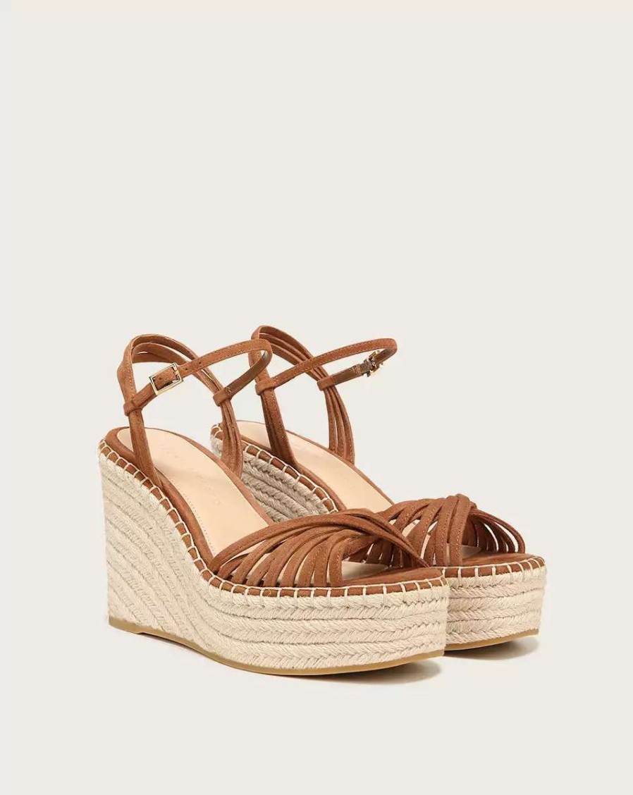 Shoes * | Veronica Beard Ravina Suede Espadrille Sandal Hazelwood